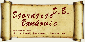 Đorđije Banković vizit kartica